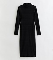 New Look Tall Black Jersey High Neck Long Sleeve Midi Dress